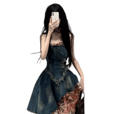 French Stunning Sweet and Spicy Girl Strapless Denim Dress for Women Summer High - End Sense Waist - Cinching Slim Puff Skirt Petite - Coscosmos